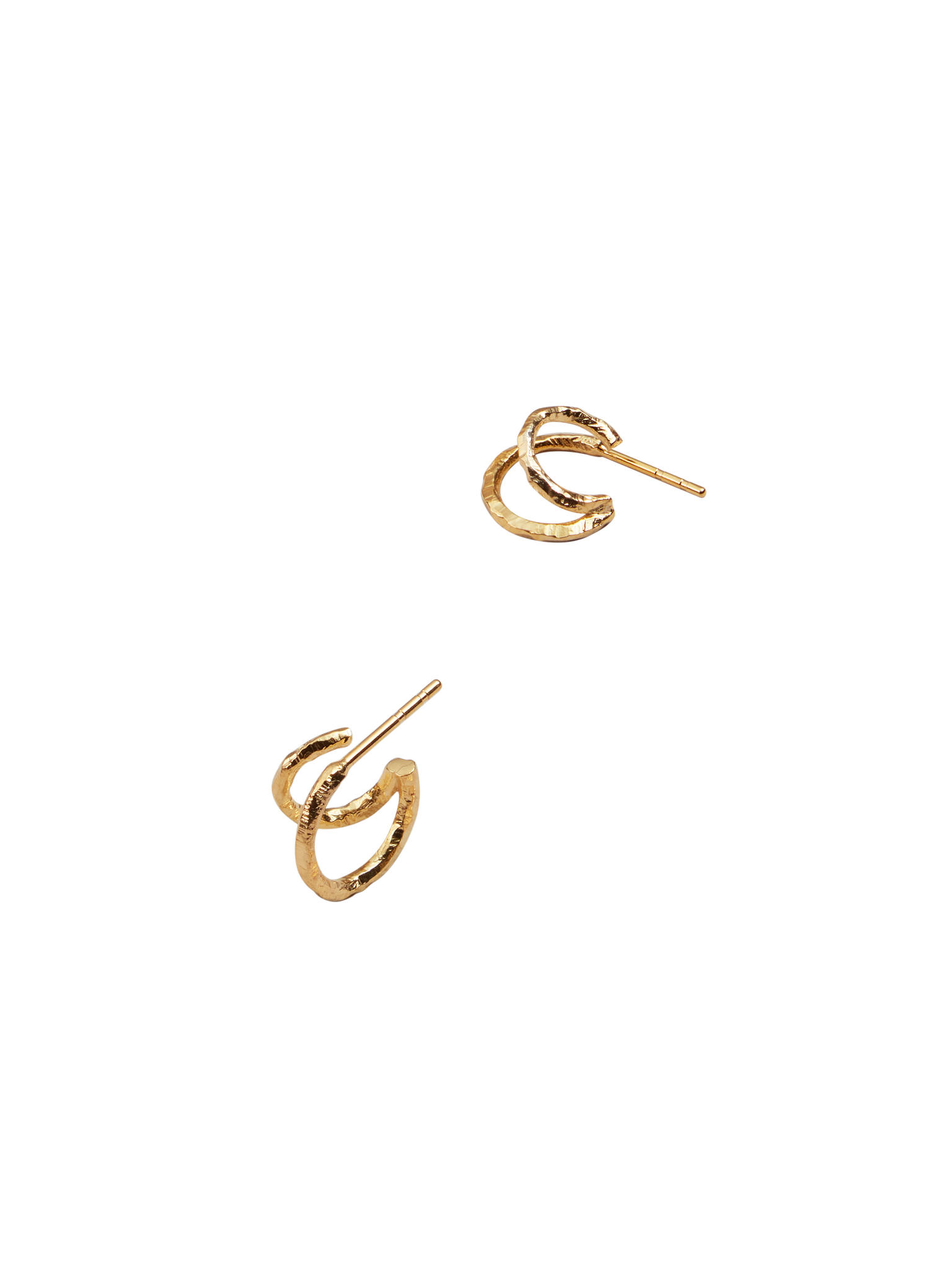 Ringo double creol earrings in 18k yellow gold